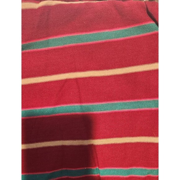 Material Red Green Yellow Stripe Polyester / Cotton 2 yards Fabric  T-Shirt  wei - Picture 2 of 7